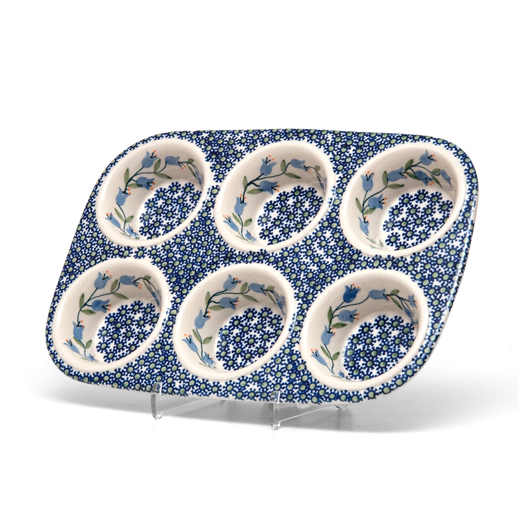 Polish Pottery Muffin Pan 32x31cm Pattern ASD